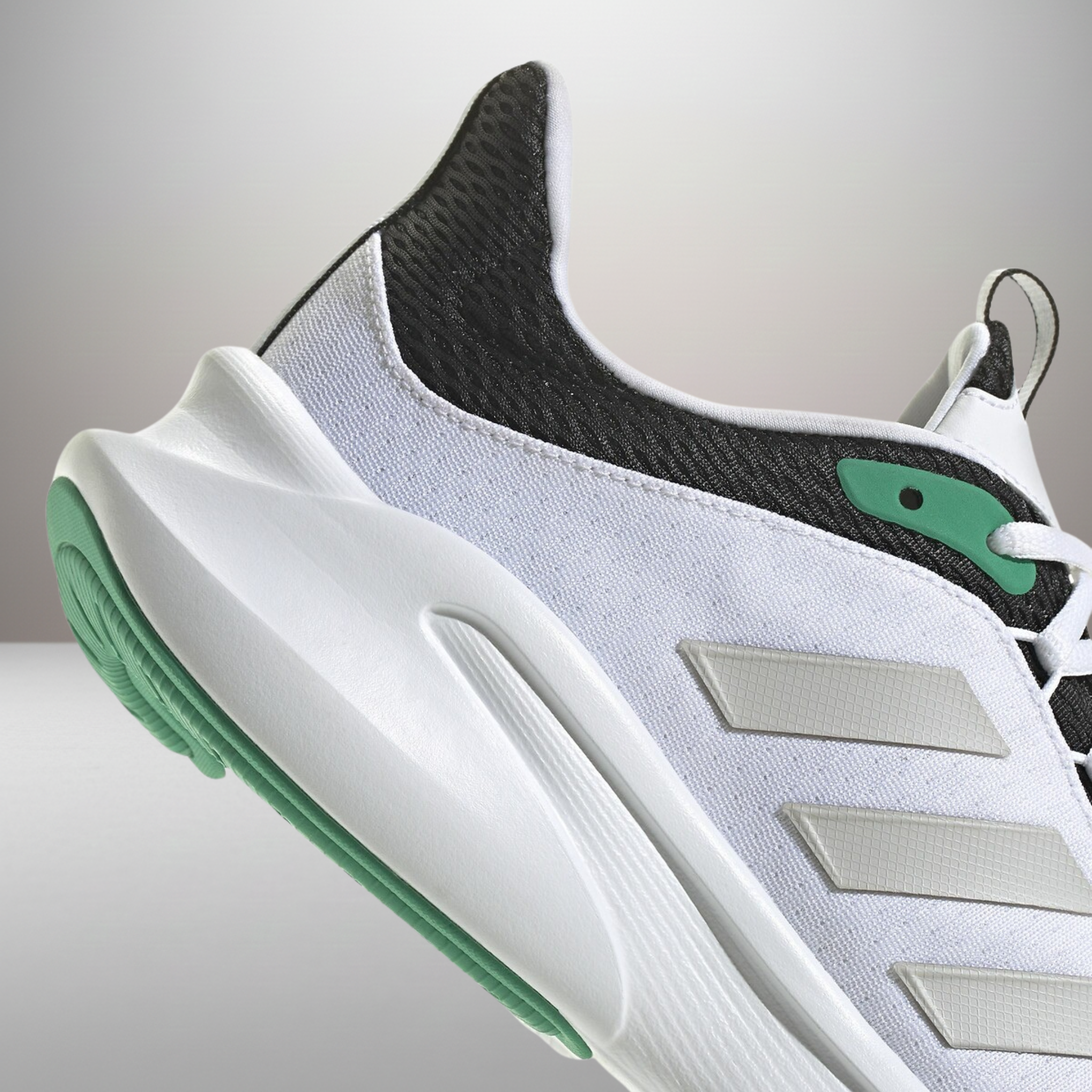 Zapatillas Adidas Alphaedge blanco talla 44 vista trasera del talón y amortiguación