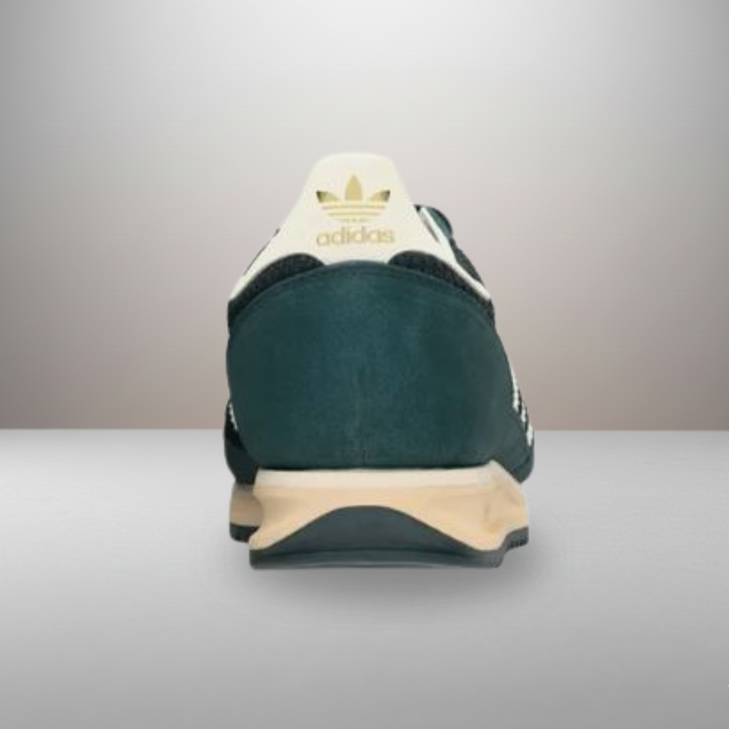 Zapatillas Adidas Originals SL 72 RS verde talla 41 1/3 vista trasera del talón con el logo