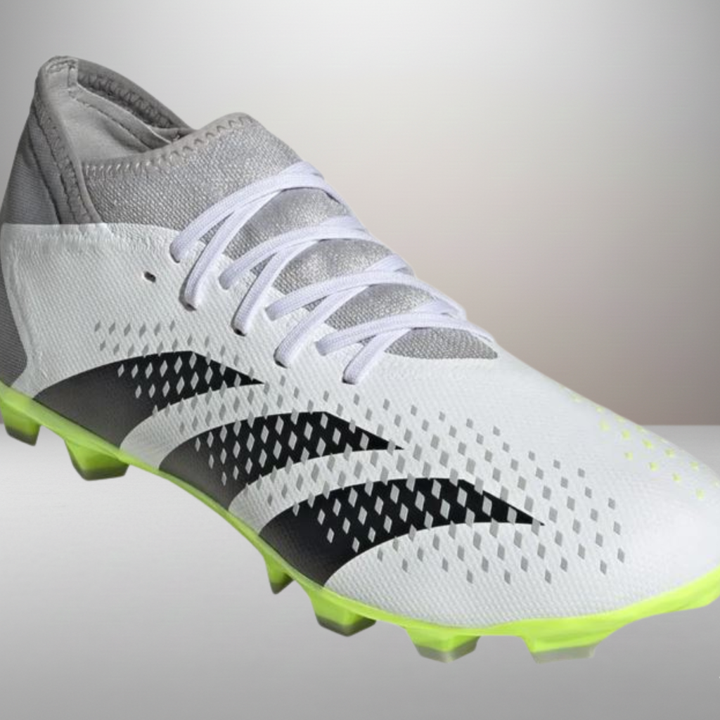 Zapatillas Adidas Predator Accuracy.3 MG blanco y verde talla 43 1/3 detalle de las cordoneras