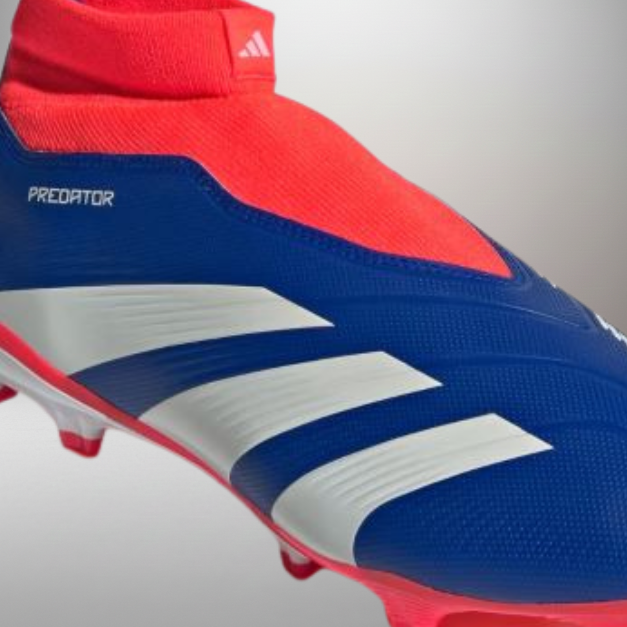 Zapatillas Adidas Predator League Laceless azul talla 44 detalle del empeine sin cordones