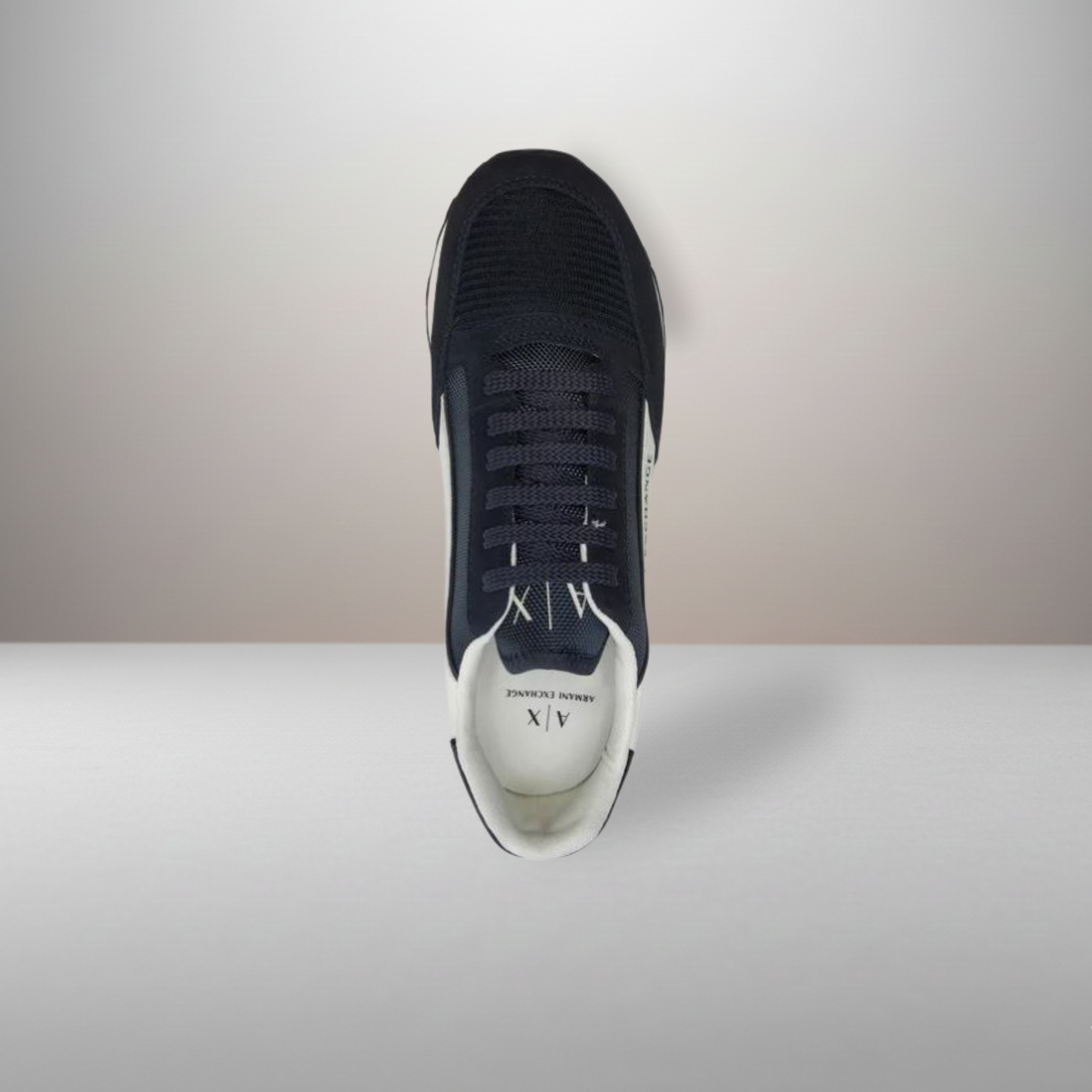 Zapatillas Armani Exchange Lace Up azul marino talla 41 vista superior de la horma y plantilla