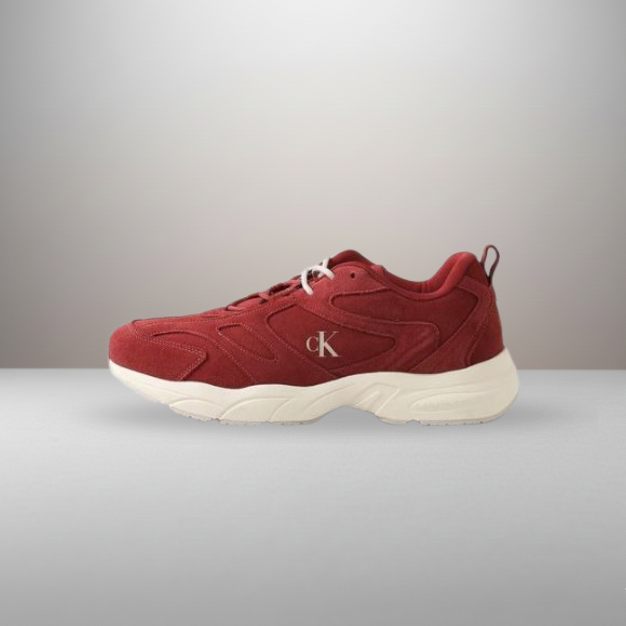 Zapatillas Calvin Klein Retro Tennis Low Lace burdeos talla 44 vista lateral exterior