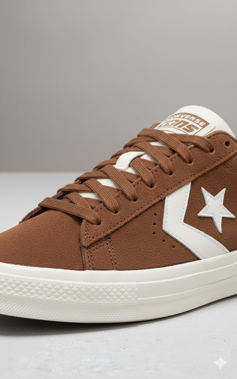 Zapatillas Converse PL Vulc Pro marrón talla 42 detalle de las cordoneras y lengüeta