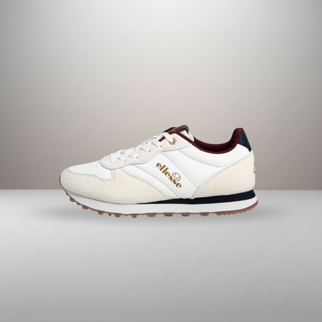 Zapatillas Ellesse blanco y granate talla 42 vista lateral exterior