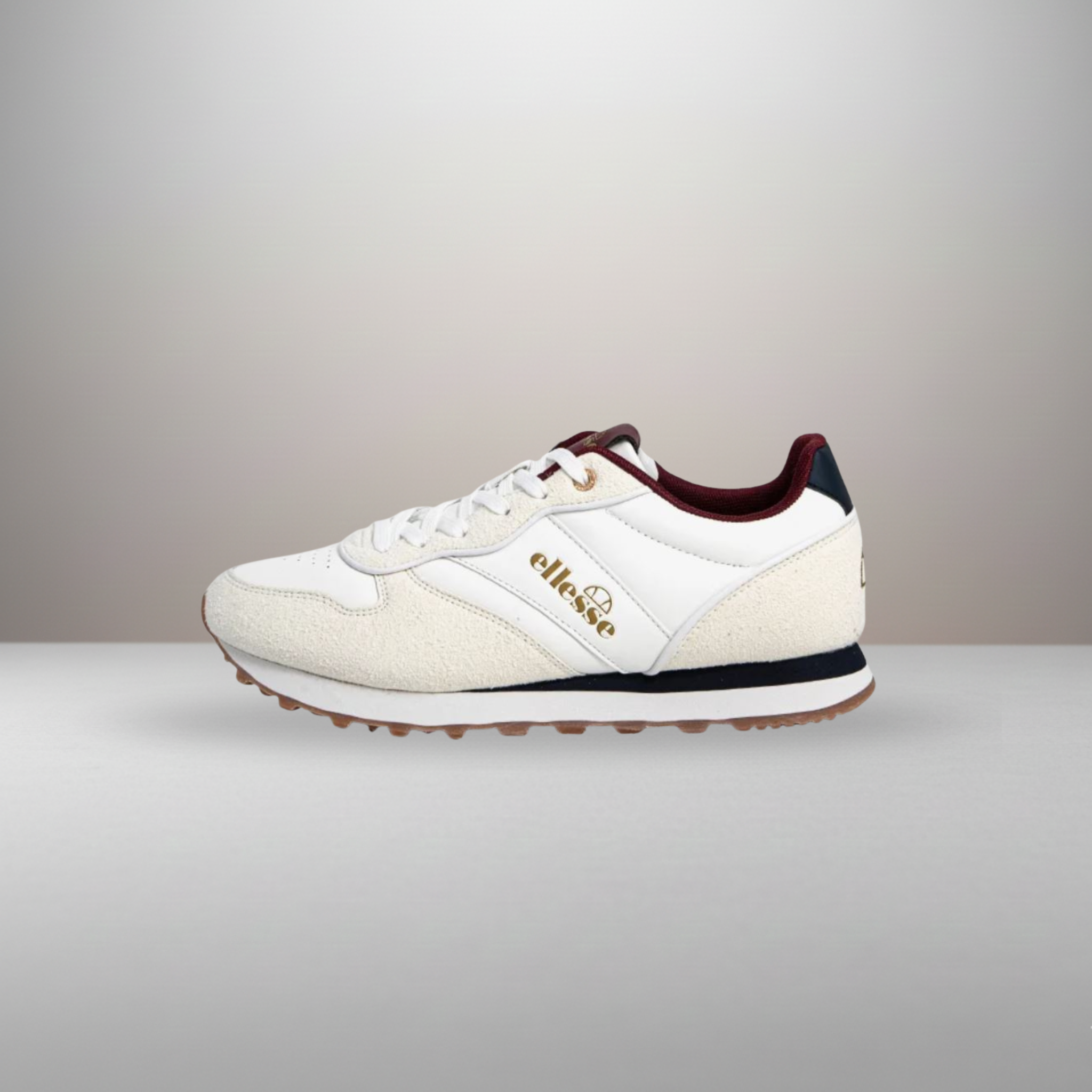 Zapatillas Ellesse blanco y granate talla 42 vista lateral exterior