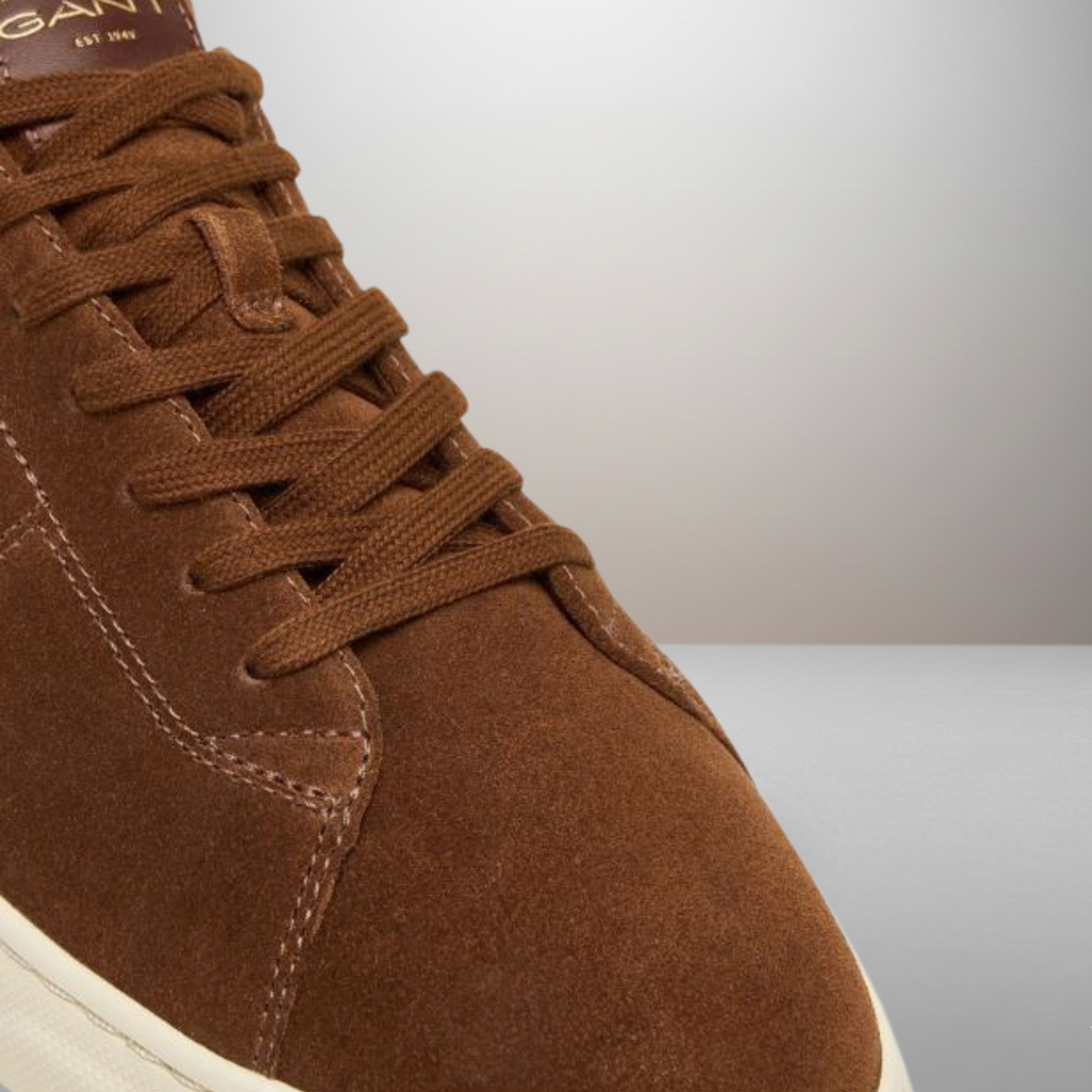 Zapatillas Gant Joree marrón talla 43 detalle de las cordoneras de algodón y lengüeta