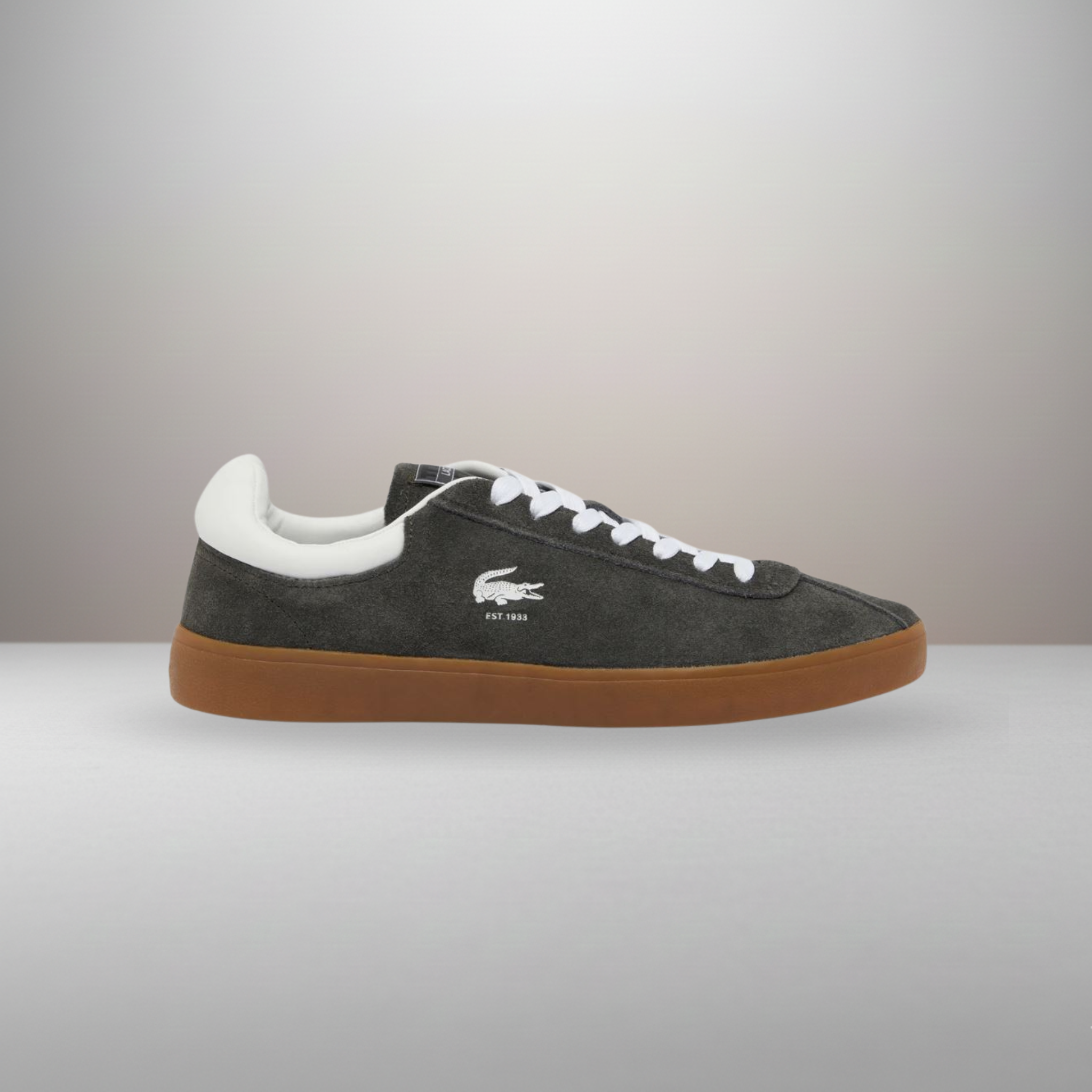 Zapatillas Lacoste Baseshot gris talla 41 vista lateral exterior