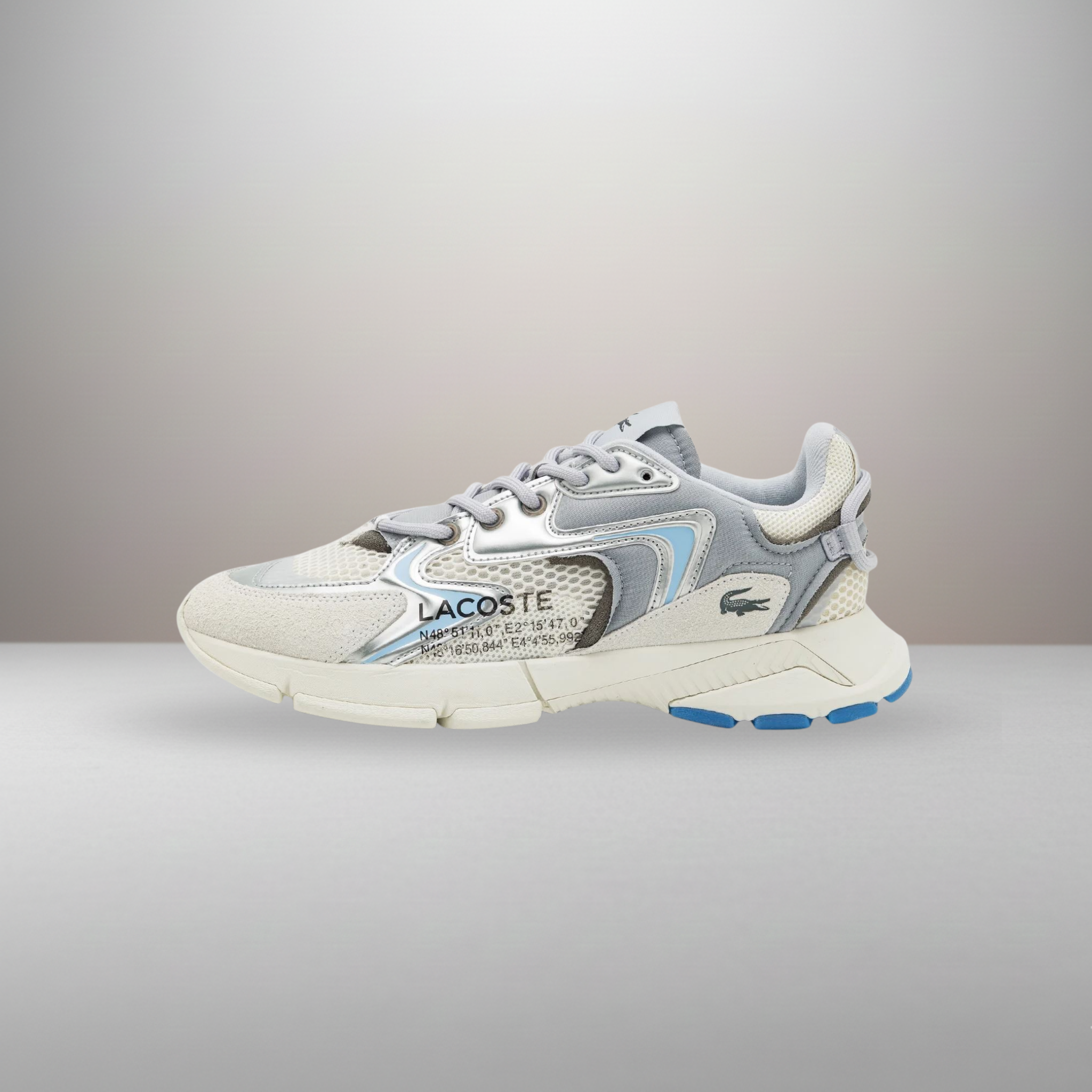 Zapatillas Lacoste L003 NEO 224 gris talla 42 vista lateral exterior
