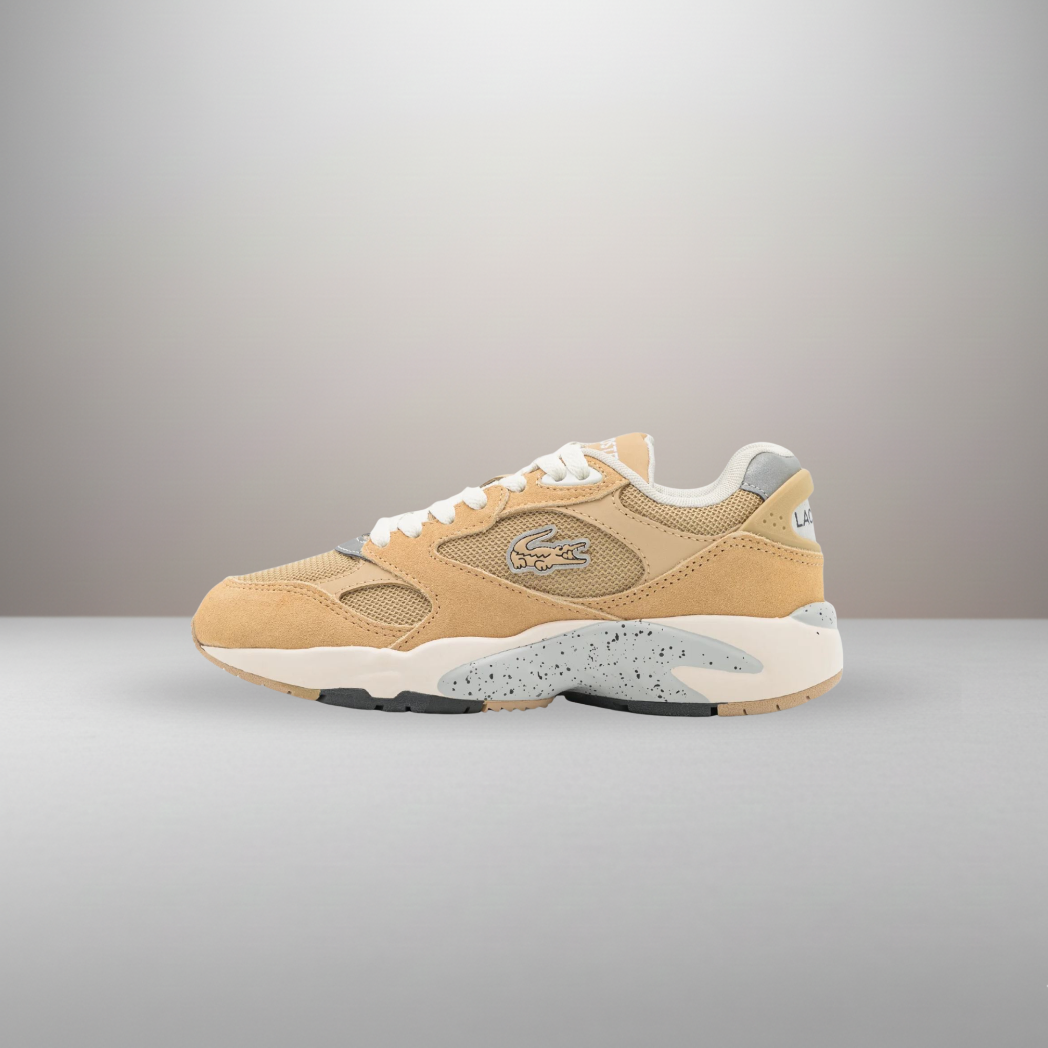 Zapatillas Lacoste Storm 96 crema talla 42 vista lateral exterior