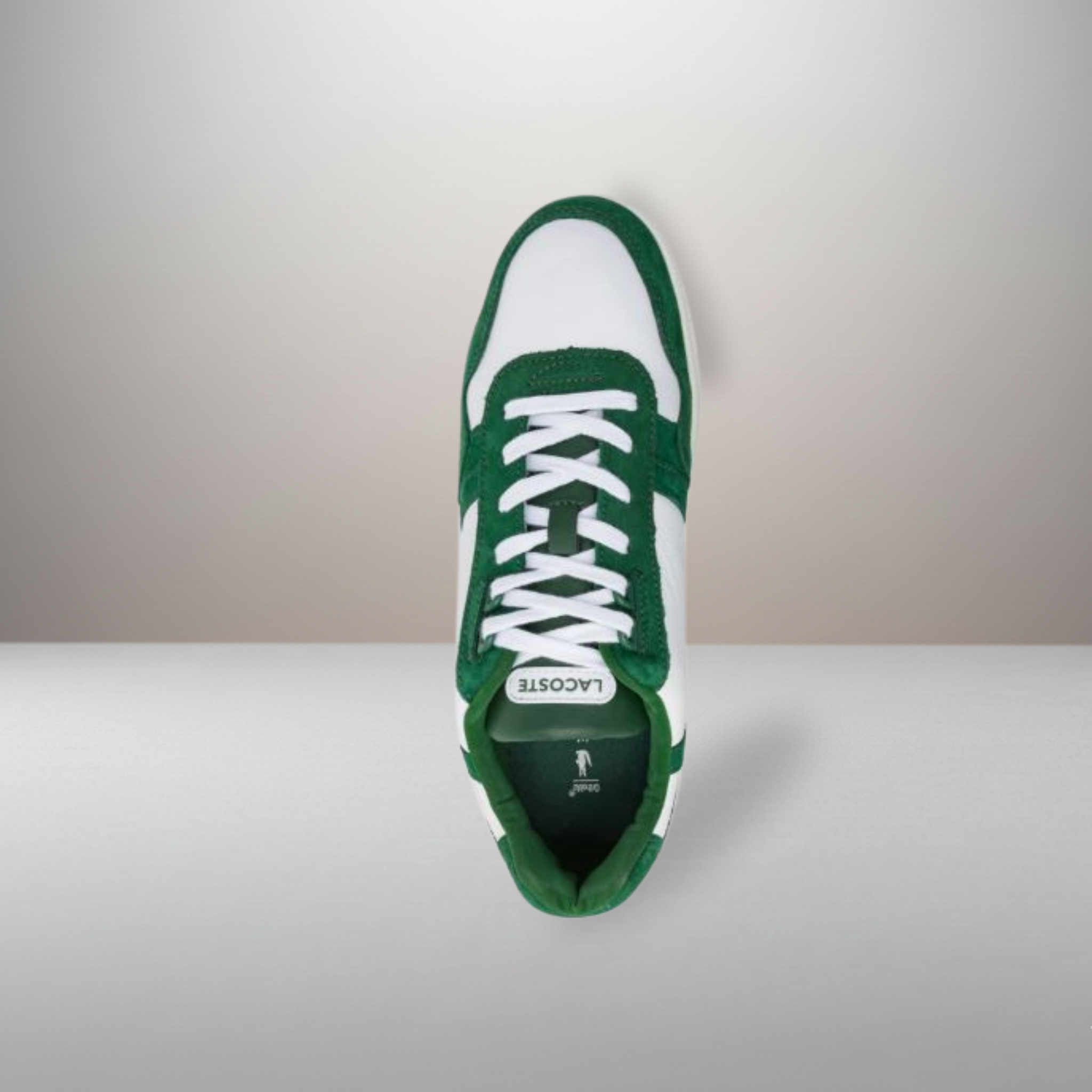 Zapatillas Lacoste T-Clip verde y blanco talla 43 vista superior