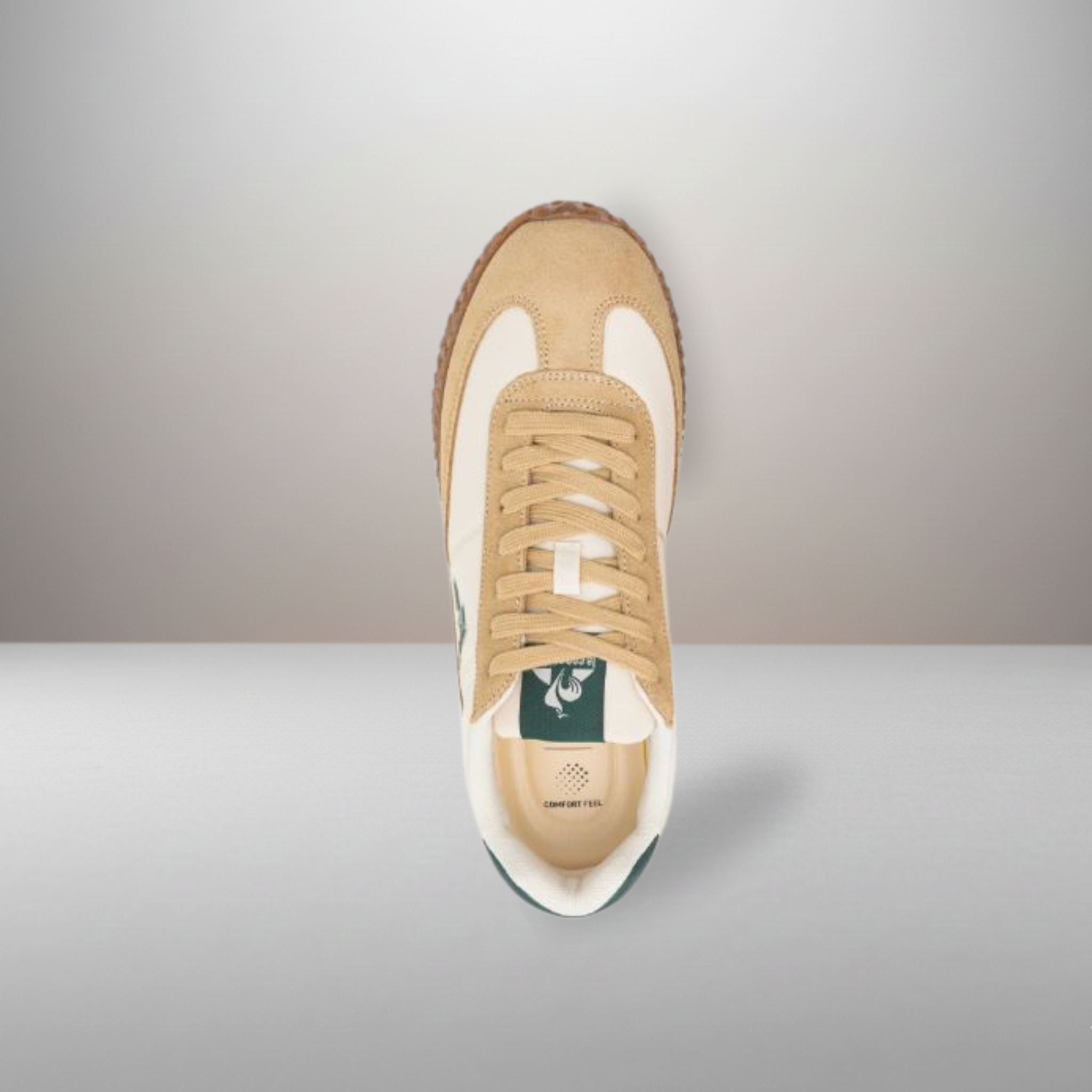 Zapatillas Le Coq Sportif Veloce beige y crema talla 44 vista superior