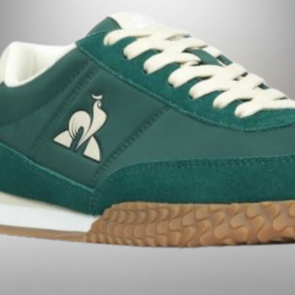 Zapatillas Le Coq Sportif Veloce verde talla 45 detalle del logo y materiales