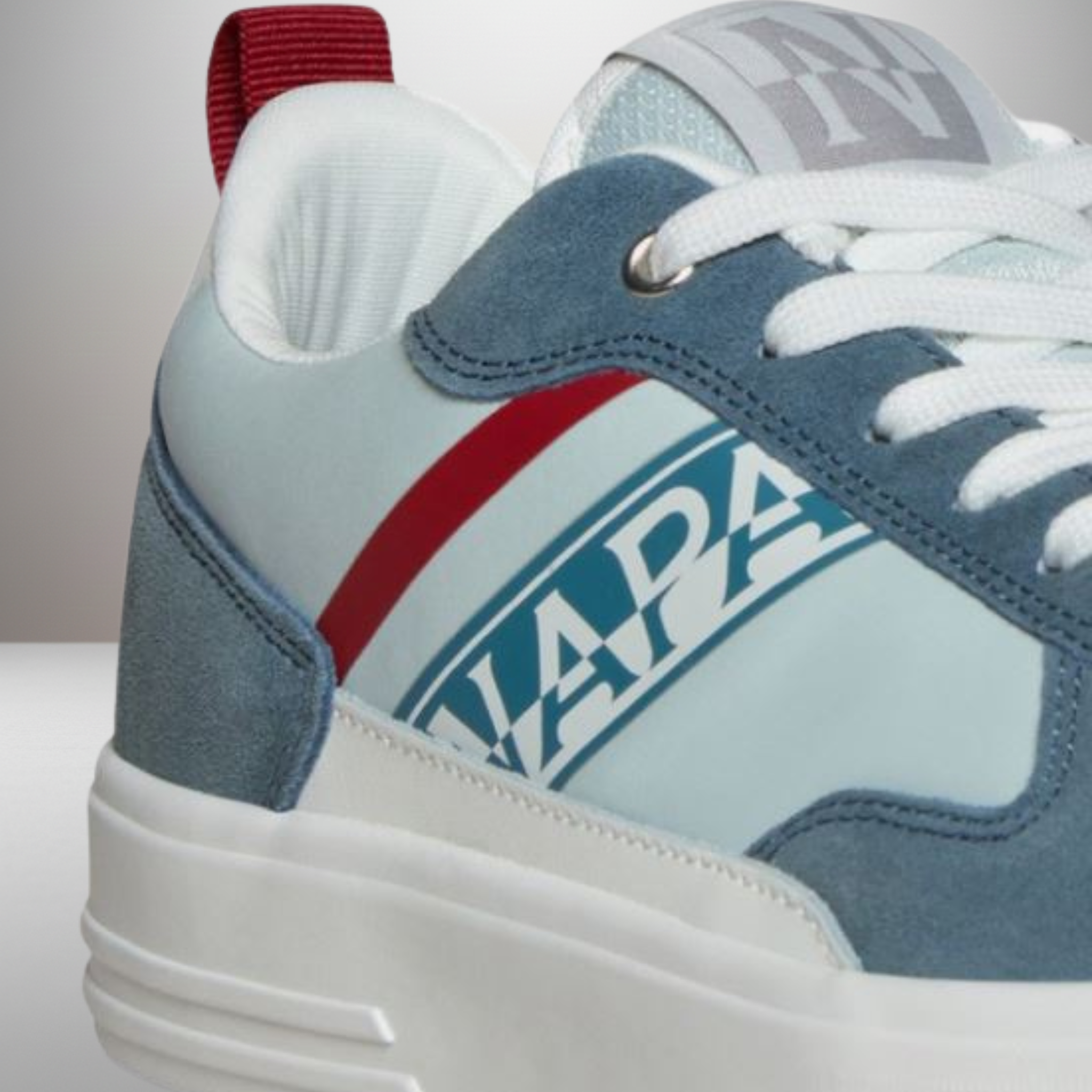 Zapatillas Napapijri Bark azul talla 44 detalle del logo y materiales