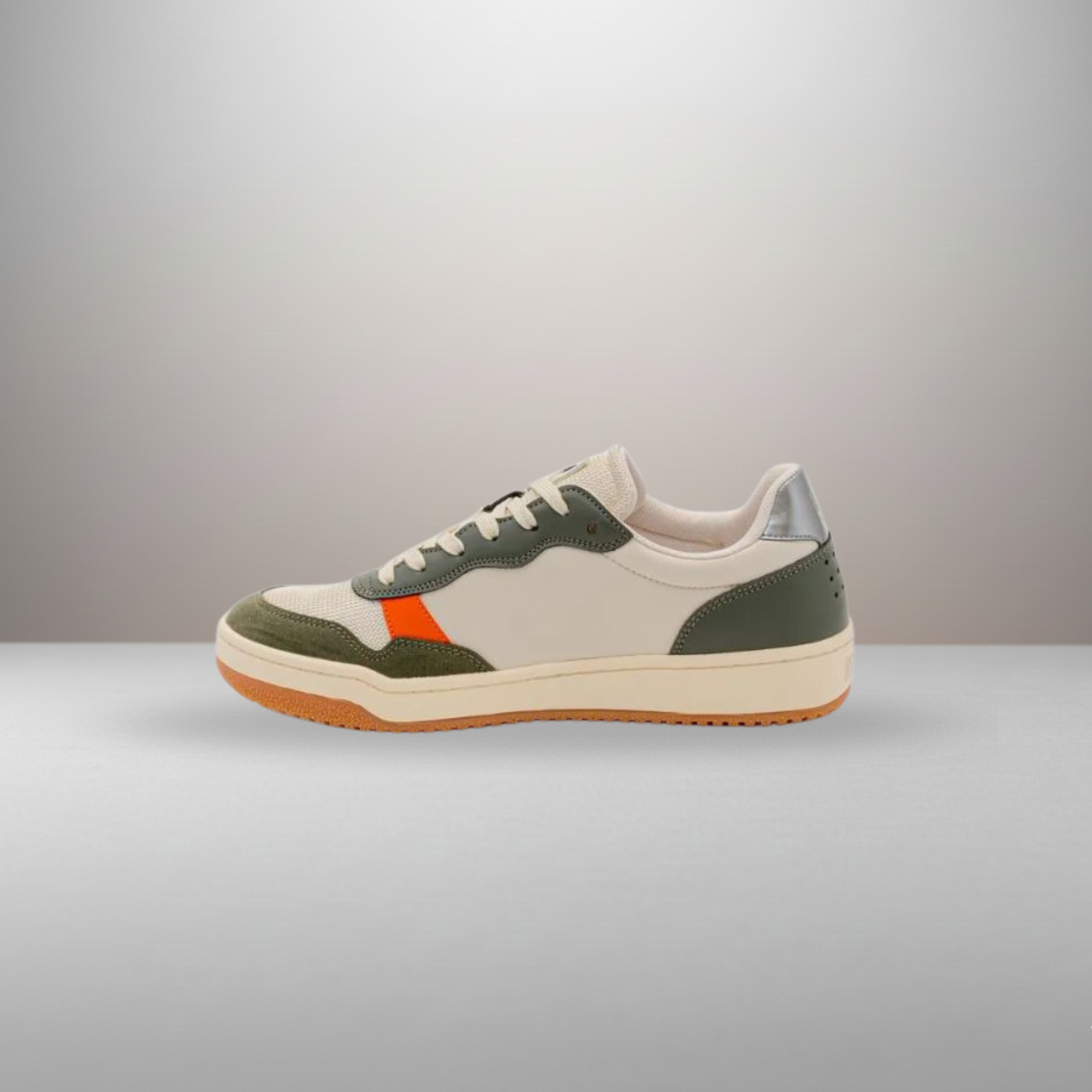 Zapatillas Napapijri Courtis beige y naranja talla 42 vista lateral interior