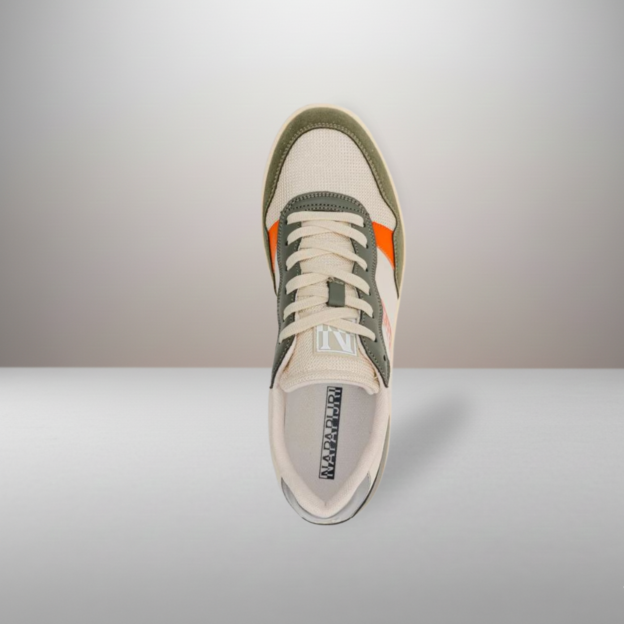 Zapatillas Napapijri Courtis beige y naranja talla 42 vista superior