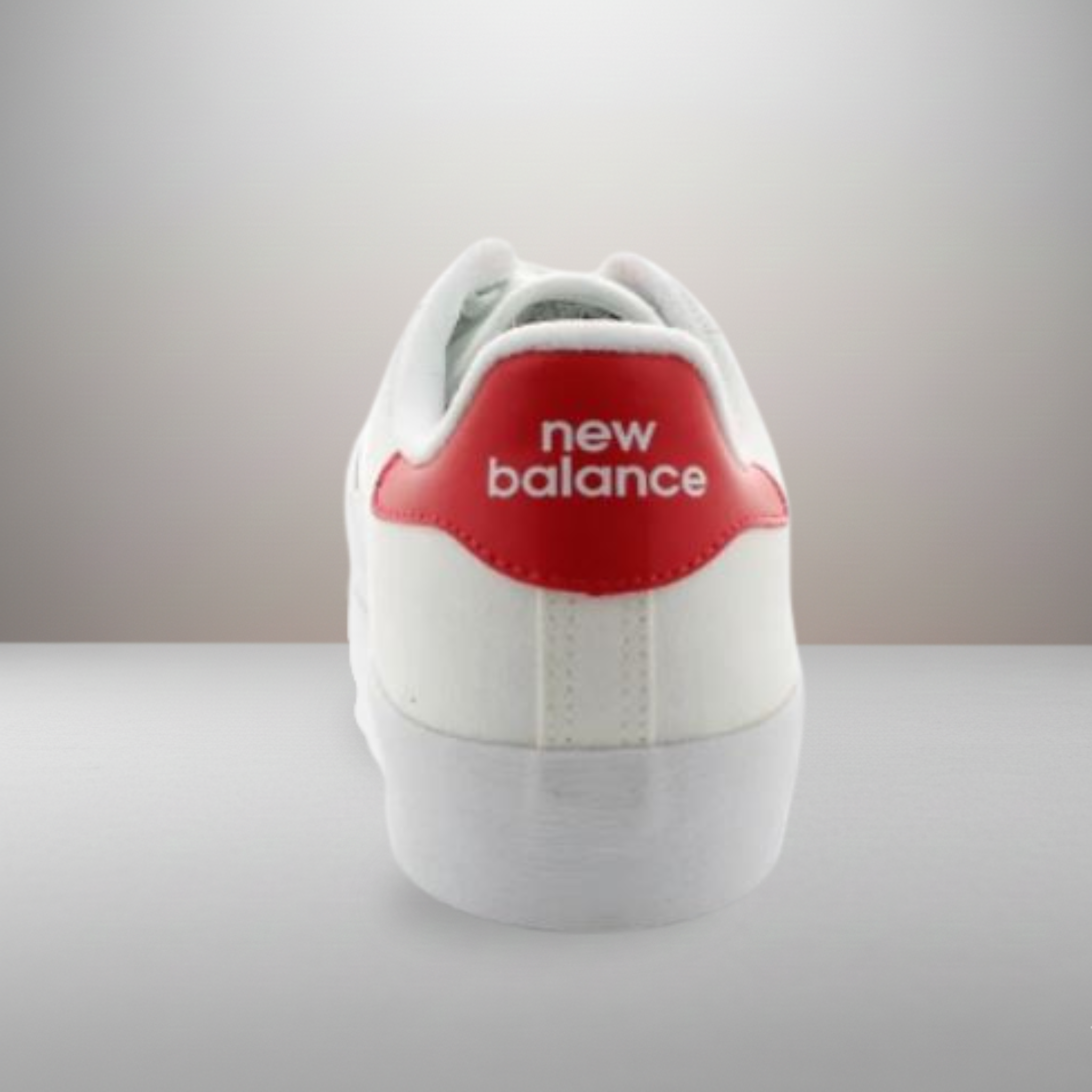 Zapatillas New Balance 100 blanco y rojo talla 43 vista trasera del talón