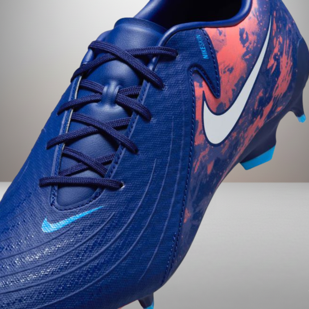 Zapatillas Nike Phantom GX2 Academy azul talla 44 detalle de las cordoneras