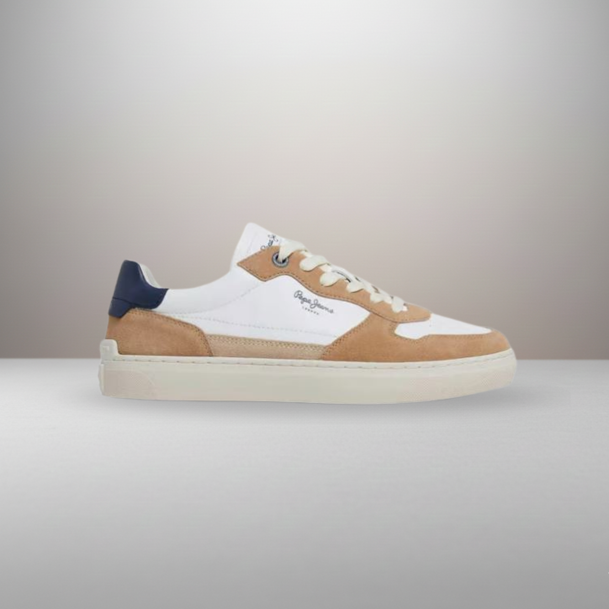 Zapatillas Pepe Jeans Camden Nature blanco y marrón talla 45 vista lateral exterior