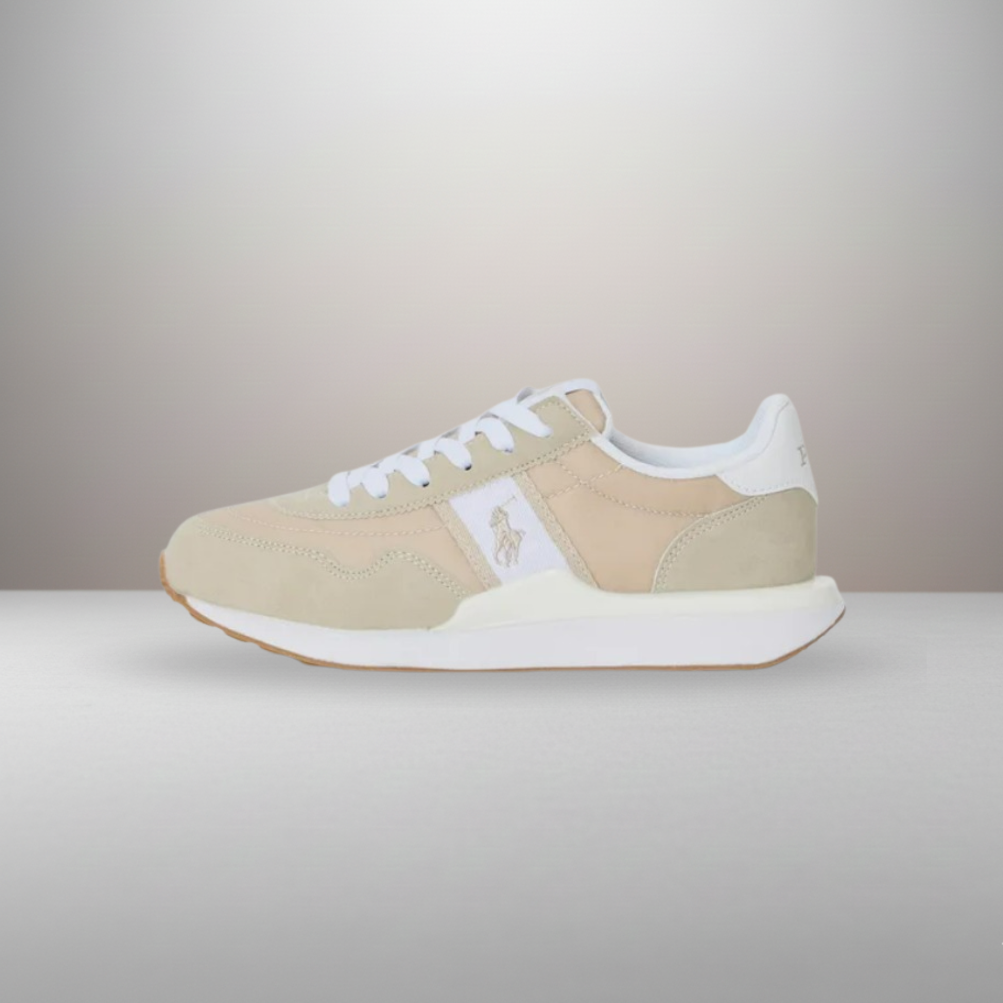 Zapatillas Polo Ralph Lauren Train 89 beige talla 40 vista lateral exterior