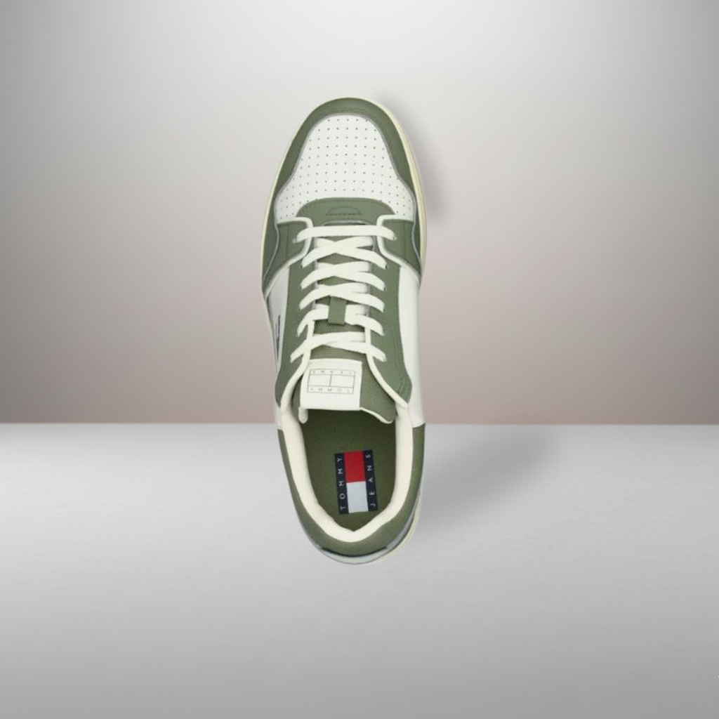 Zapatillas Tommy Jeans Retro Basket verde talla 40 vista superior de la plantilla y el cuello acolchado