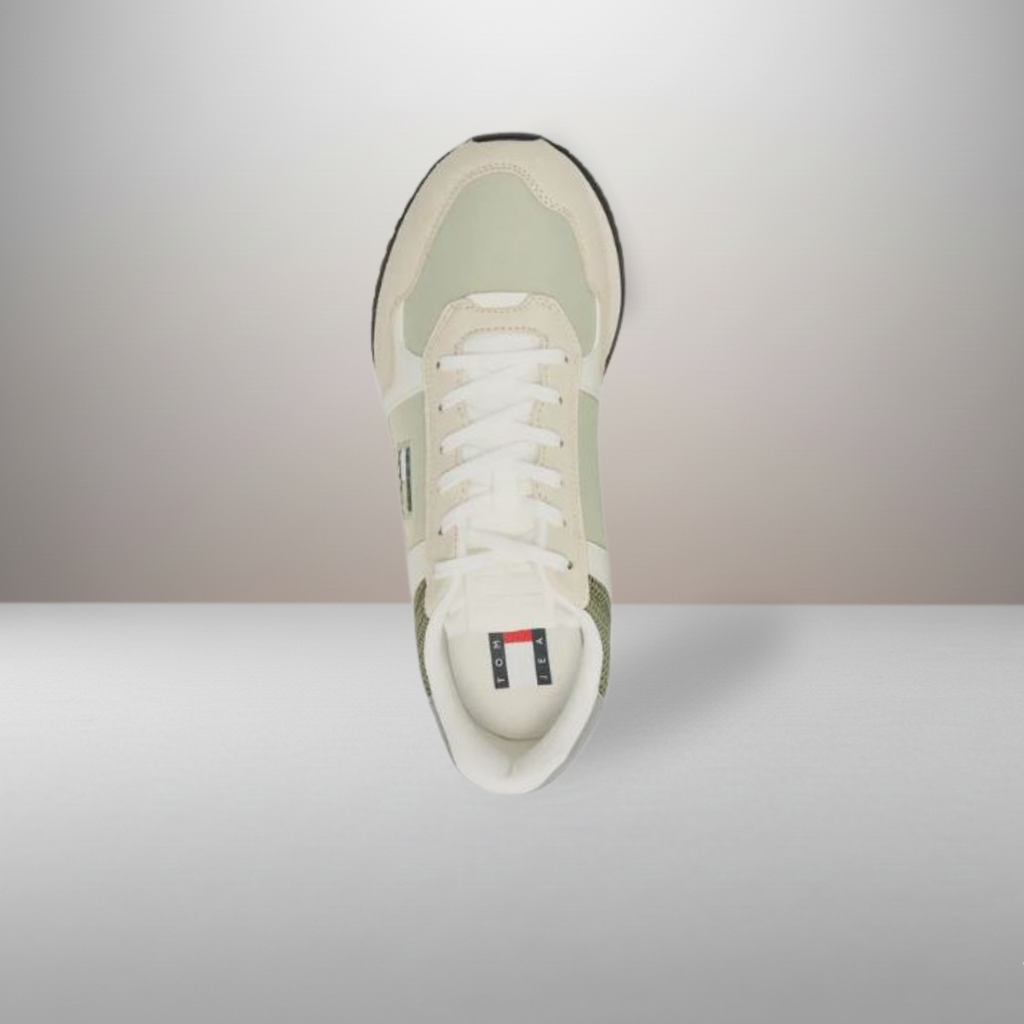 Zapatillas Tommy Jeans Runner Casual caqui talla 40 vista superior de la horma y plantilla