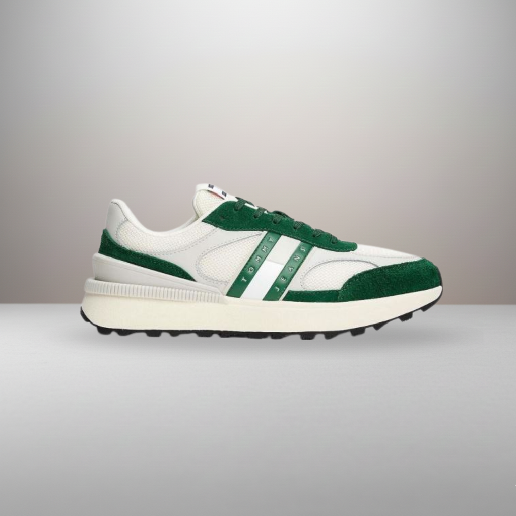 Zapatillas Tommy Jeans TJM Technical Runner ESS verde talla 40 vista lateral exterior
